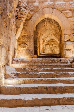 Ajloun, Ürdün 'deki Rabad şatosunun içi..