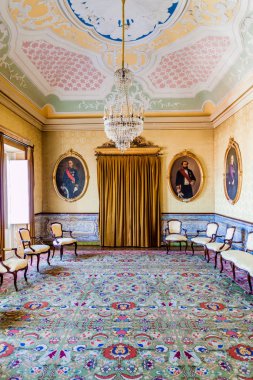 Coimbra, Portekiz - 13 Ekim 2017: Coimbra Üniversitesi 'nin saraylarından biri, Portekiz