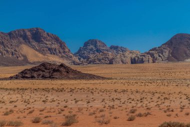Wadi Rum Çölü 'nden Ladscape, Jordan.