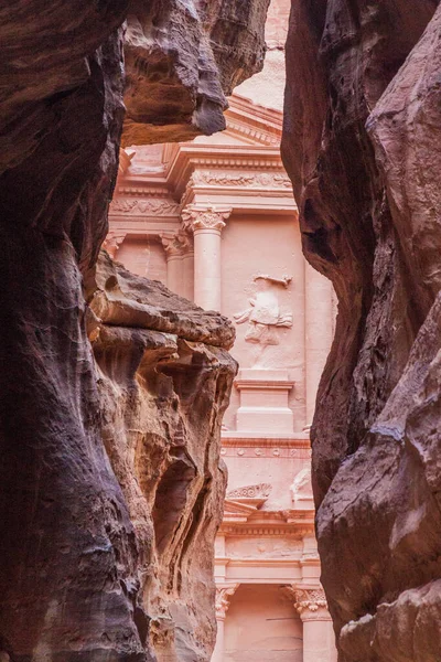 Khazneh Templet Den Antika Staden Petra Jordanien — Stockfoto