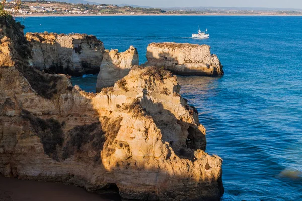 Falaises Rocheuses Près Lagos Portugal — Photo