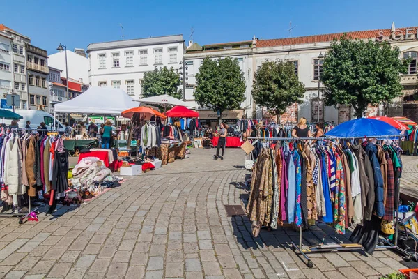 Braga Portugal October 2017 Market Largo Carlos Amarante Square Braga — стокове фото