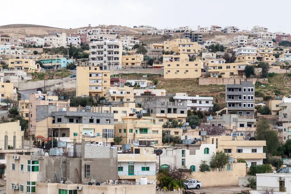 Byggnader Wadi Musa Stad Belägen Nära Den Arkeologiska Platsen Petra — Stockfoto