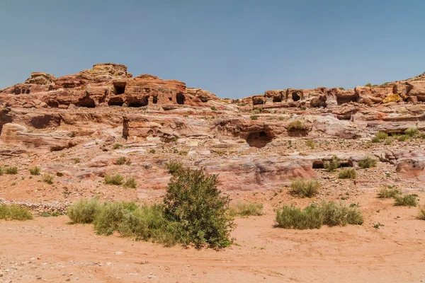 Túmulos Cidade Antiga Petra Jordânia — Fotografia de Stock