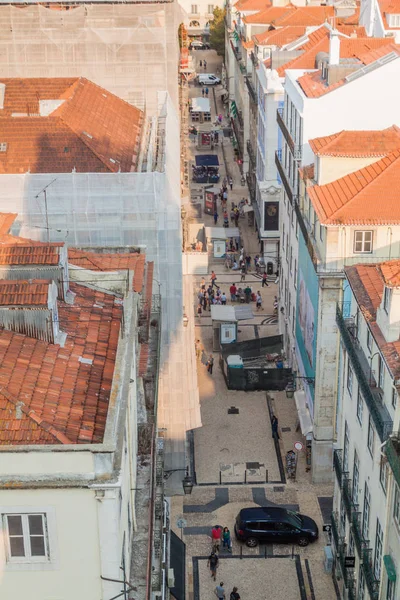 Lisabon Portugalsko Října 2017 Letecký Pohled Ulici Santa Justa Lisabonu — Stock fotografie
