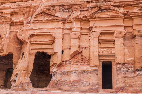 Túmulo Palácio Cidade Antiga Petra Jordânia — Fotografia de Stock