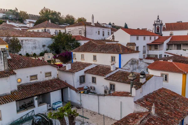 Vista Nocturna Del Pueblo Obidos Portugal — Foto de Stock