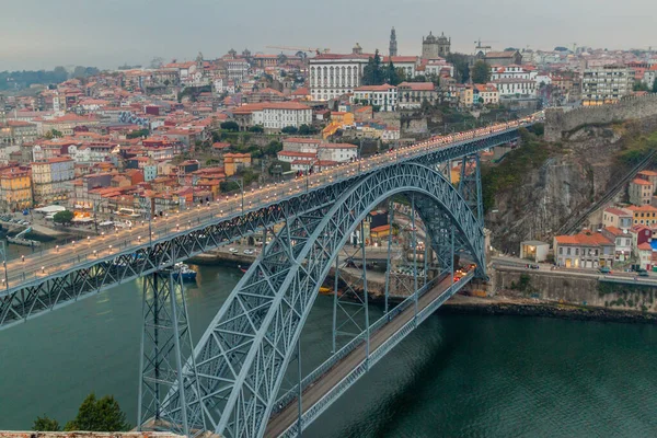 Dom Luis Mostu Nad Rzeką Duero Porto Portugalia — Zdjęcie stockowe