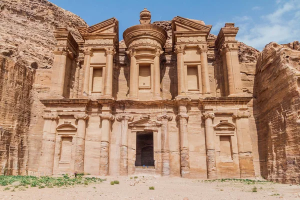 Mosteiro Deir Cidade Antiga Petra Jordânia — Fotografia de Stock