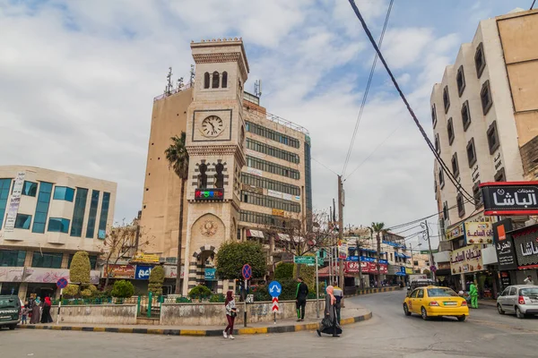 Irbid Ιορδανία Μαρτίου 2017 Άποψη Του Πύργου Του Ρολογιού Στο — Φωτογραφία Αρχείου