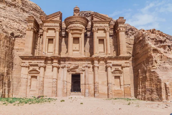 Monasterio Deir Antigua Ciudad Petra Jordania — Foto de Stock