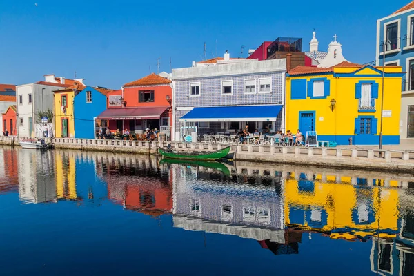 Aveiro Portugal Octubre 2017 Casas Coloridas Tradicionales Junto Canal Aveiro — Foto de Stock