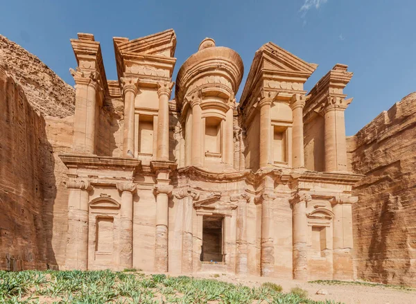 Kolostor Deir Ókori Város Petra Jordánia — Stock Fotó
