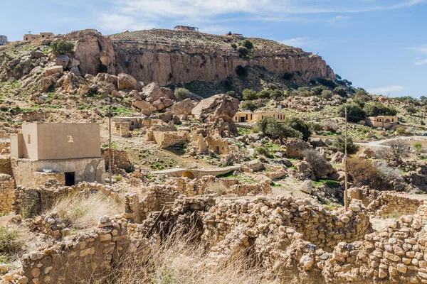 Case Pietra Nel Villaggio Dana Giordania — Foto Stock