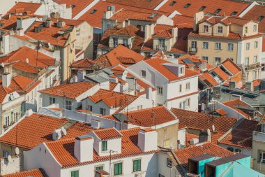 Miradouro de Santa Luzia, Portekiz 'den Lizbon' un Alfama mahallesinin çatıları