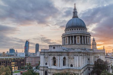 Günbatımında St Paul Katedrali, Londra, Birleşik Krallık