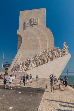 Lizbon, Portekiz - 11 Ekim 2017: Padrao dos Descobrimentos (Keşifler Anıtı) Lizbon, Portekiz