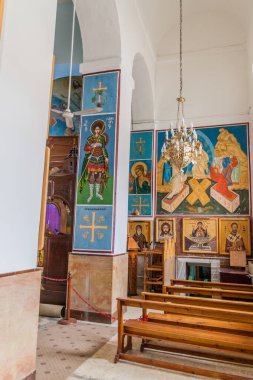 Madaba, Ürdün - 21 Mart 2017: Madaba, Ürdün 'deki Aziz George Kilisesi