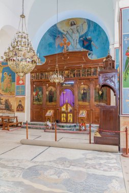 Madaba, Ürdün - 21 Mart 2017: Madaba, Ürdün 'deki Aziz George Kilisesi