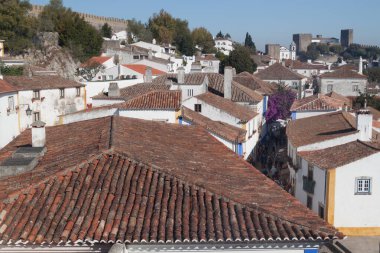 Obidos, Portekiz - 12 Ekim 2017: Obidos Köyü, Portekiz