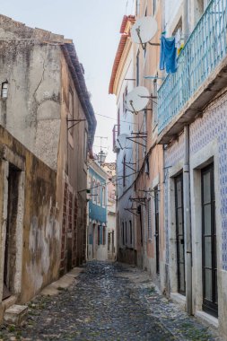  Lizbon, Portekiz 'in merkezindeki Dar Sokak