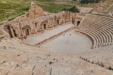Jerash, Ürdün 'deki Güney Tiyatrosu harabeleri