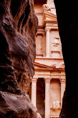 Antik Petra, Ürdün 'deki Hazine Tapınağı (Hazine) manzarası