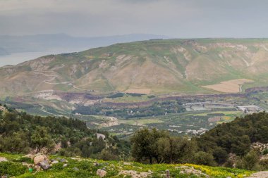 Ürdün 'ün Umm Qais harabelerinden Golan Tepeleri manzarası