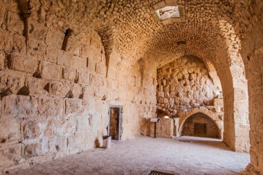 Ajloun, Ürdün - 22 Mart 2017: Ajloun, Ürdün 'deki Rabad Kalesi.