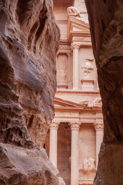 Antik Petra, Ürdün 'deki Hazine Tapınağı (Hazine) manzarası