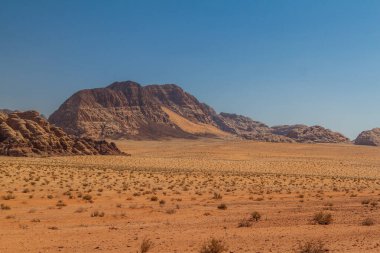 Wadi Rum Çölü 'nden Ladscape, Jordan.