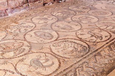 Antik Petra, Ürdün 'deki Bizans Kilisesi harabelerinde mozaik.