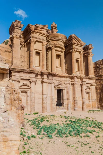 Klasztor Deir Starożytnym Mieście Petra Jordania — Zdjęcie stockowe