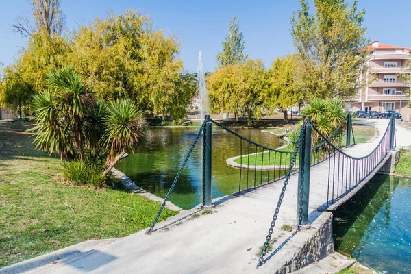 Pěší Most Parku Parque Infante Dom Pedro Portugalském Aveiru — Stock fotografie