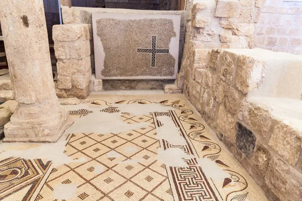 Mont Nebo Jordanie Mars 2017 Mosaïques Dans Église Mémorial Moïse — Photo