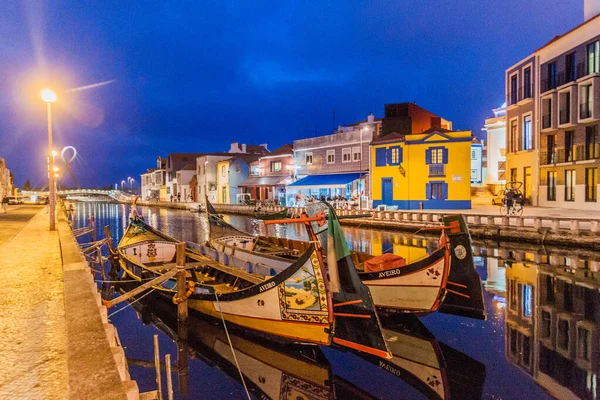 Aveiro Portugal Octubre 2017 Barcos Moliceiro Coloridos Tradicionales Canal Aveiro — Foto de Stock