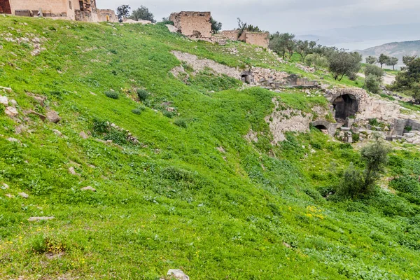 Rovine Del Teatro Nord Umm Qais Giordania — Foto Stock