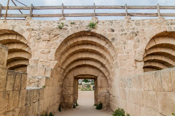 Muro Delle Rovine Dell Ippodromo Jerash Giordania — Foto Stock