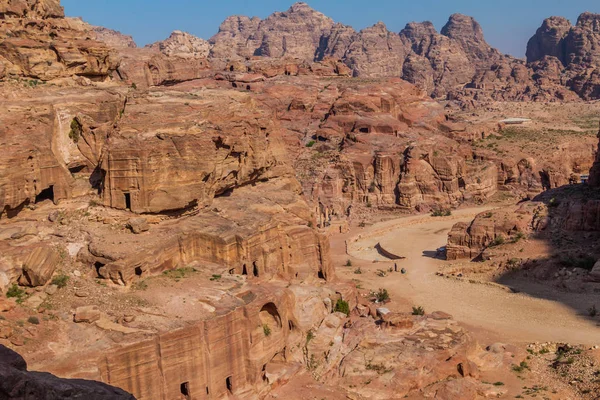 Túmulos Rocha Cidade Antiga Petra Jordânia — Fotografia de Stock