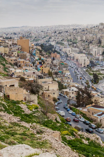 Amman Jordán Marzo 2017 Vista Aérea Del Centro Ammán Jordania — Foto de Stock