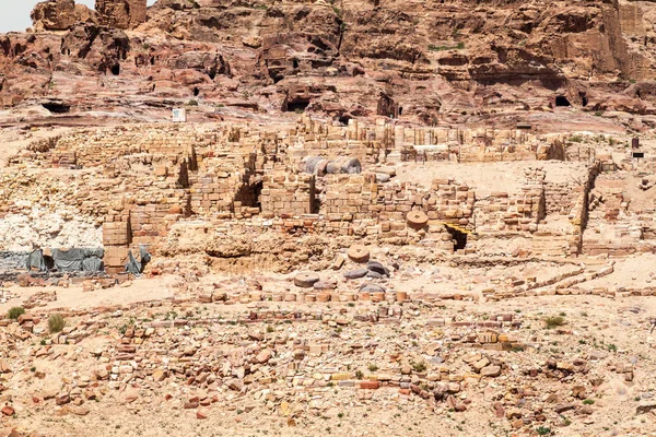 Ruins Winged Lion Temple Ancient City Petra Jordan — Stock Photo, Image