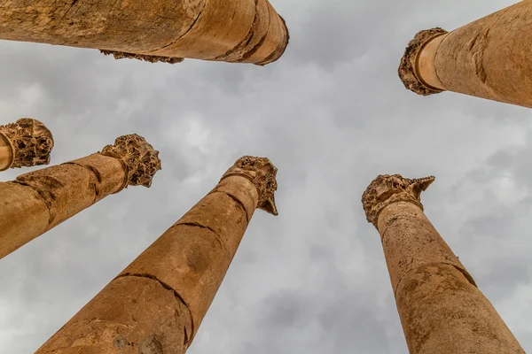 Tempel Van Zeus Zuilen Oude Stad Jerash Jordanië — Stockfoto