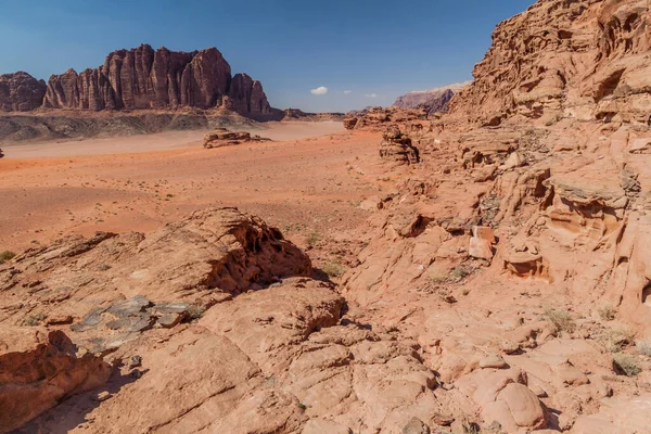 Paisagem Rochosa Deserto Wadi Rum Jordânia — Fotografia de Stock