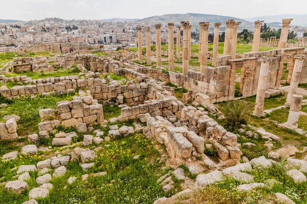 Αρχαία Πόλη Jerash Ερείπια Ιορδανία — Φωτογραφία Αρχείου