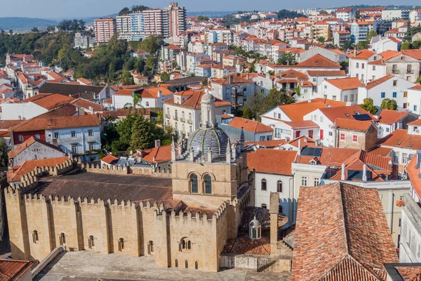 City Skyline Old Cathedral Velha Coimbra Portugal — ストック写真