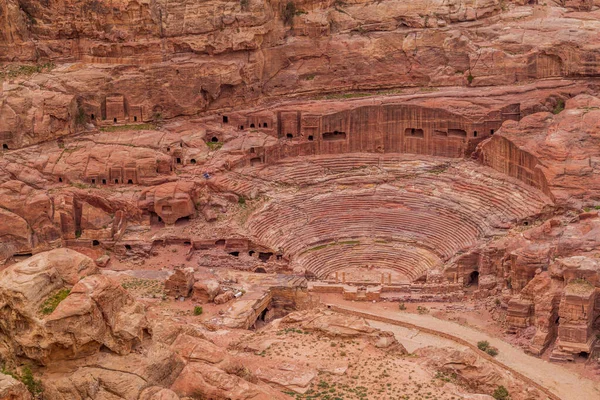 Romerska Teatern Den Antika Staden Petra Jordanien — Stockfoto