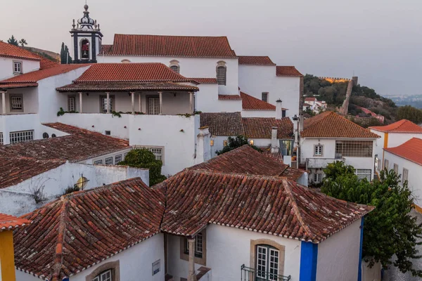 Vista Nocturna Del Pueblo Obidos Portugal — Foto de Stock