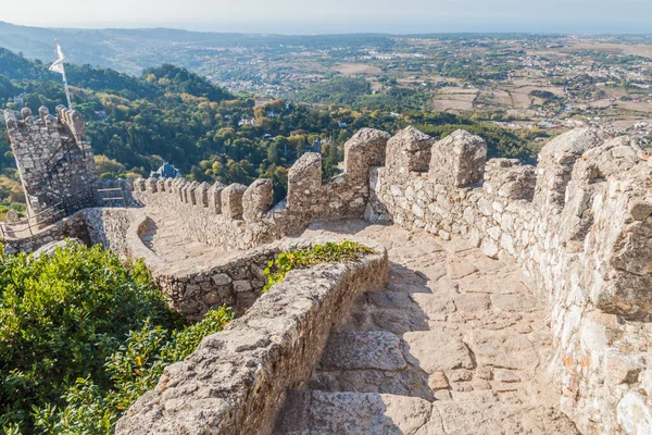 Murallas Del Castillo Castelo Dos Mouros Sintra Portugal — Foto de Stock