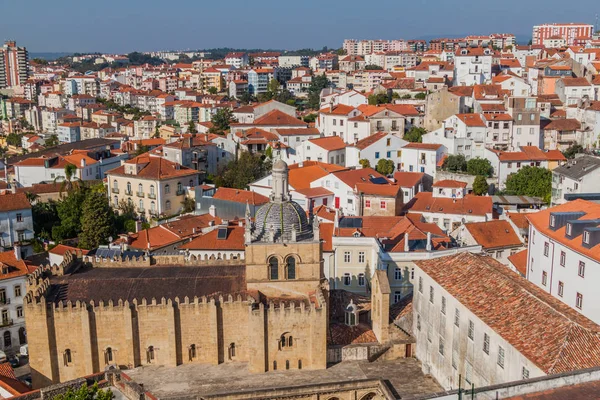 Skyline Della Città Vecchia Cattedrale Velha Coimbra Portogallo — Foto Stock