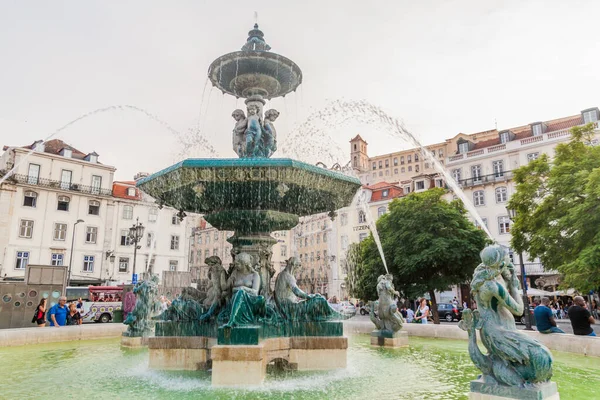 Lizbona Portugalia Października 2017 Fontanna Placu Króla Pedro Iva Rossio — Zdjęcie stockowe